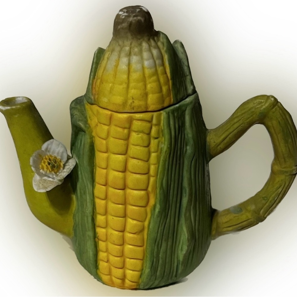 💥Vintage Mini Ceramic Corncob Flower Blossom Pitcher Toothpick Holder Tableware